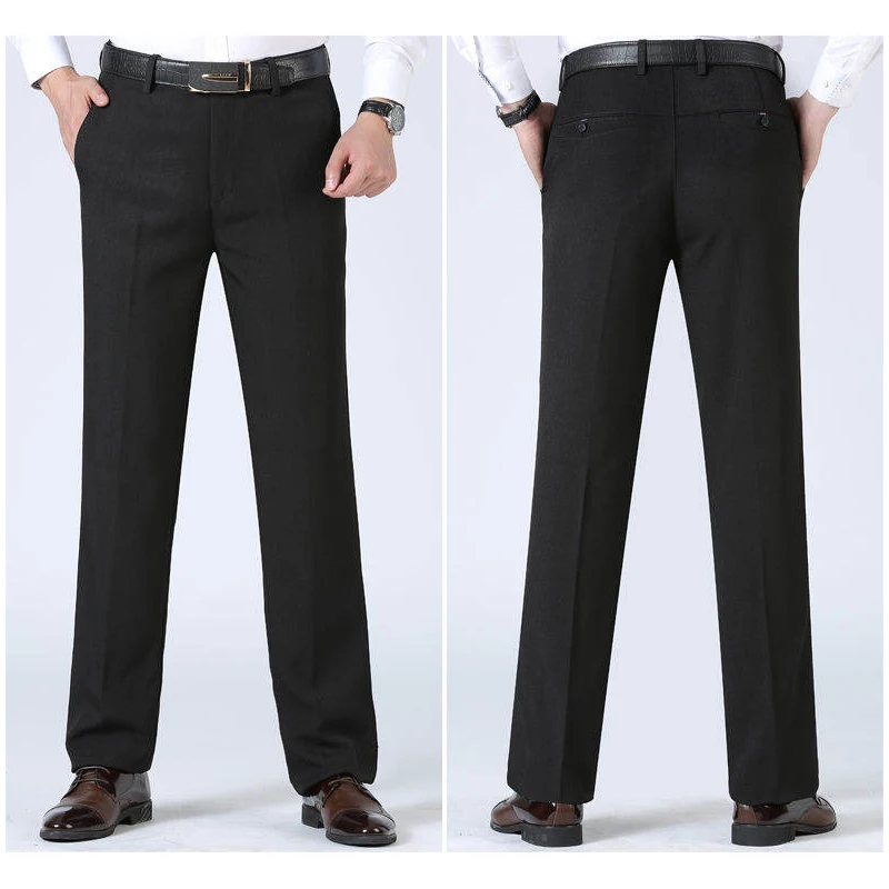 

Mens Trousers Business Casual Pants Spring Summer Dress Pants Black Grey Loose Formal Suit Pants for Dad Husband