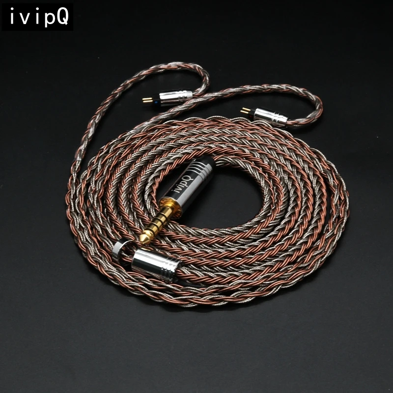 ivipQ-507 16 Core Silver Foil+Single Crystal Copper Silver Plated Earphone Upgrade cable，For HOLA Zero KATO Winter Cadenza A5000