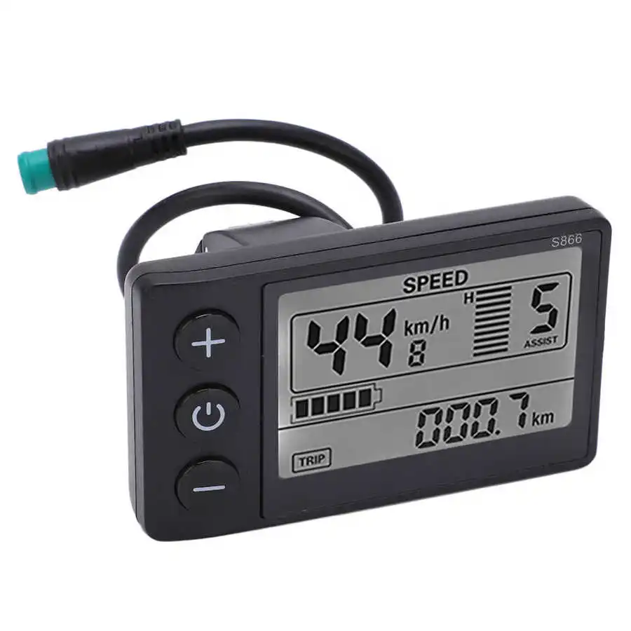 24V 36V 48V 60V S866 Electric Bike LCD Display Meter LCD Panel  For Mountain Bike Electric Scooter