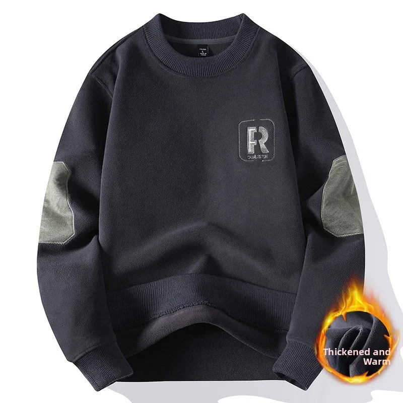 سترة رجالية مزدوجة الجانب من الصوف بياقة مستديرة، ملابس داخلية دافئة للعمل في الشتاء، تصميم فضفاض بأكمام طويلة، مقاومة للأكسد...