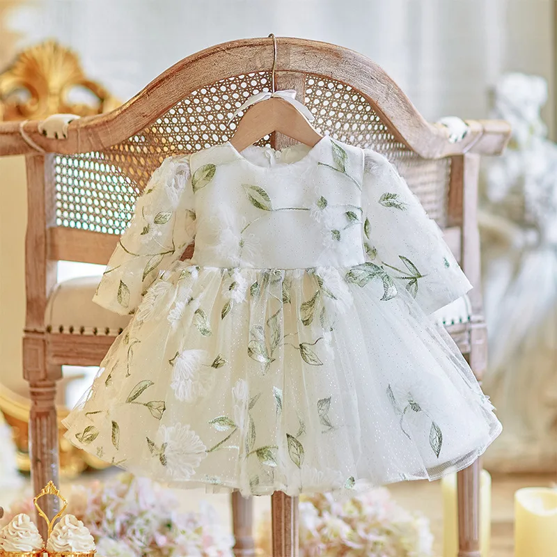 Children's Dress Princess Dress Little Girl Dress Spring High-end Girls Birthday Stylish Piano Performance Dress