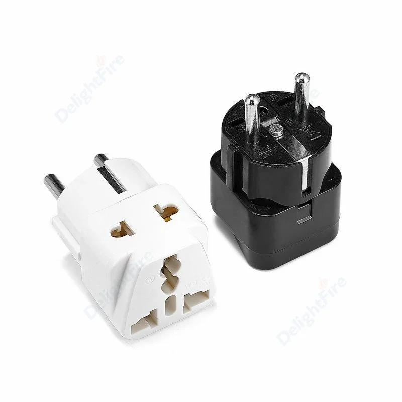 

Universal European UK US To EU 2 in1 Travel Adapter China American To Euro Russia Spain France Korea 2AC Port Socket Converter