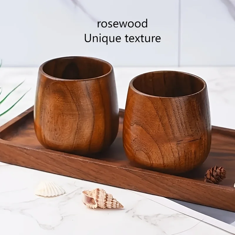2-teiliges grünes Teetassen-Set aus Holz, bruchsicher, tragbar, Holz, Wein, Kaffeetasse für Camping, Picknick, Heimgebrauch |   Preis-Drop-Aktion