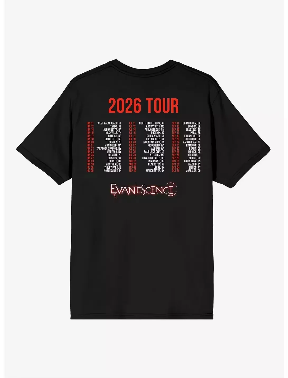 Summer 2026 Best-selling Vintage Casual Trendy Men's Short-Sleeved T-Shirt with Theme of American Rock Band Evanescence Y2K