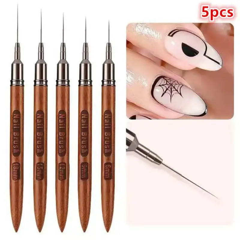 

Nail Brush Wood Handle Gel Nail Art Liner DIY Painting Brush Drawing Lines Stripe Flower Painting Pen UV Gel Manicure Salon Tool