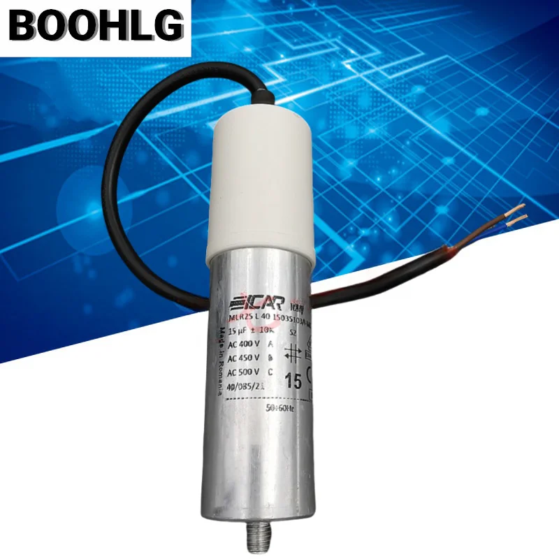 

1 шт. ICAR 15 мкФ 400 В пусковой конденсатор двигателя MLR25L4015035103/I-MK