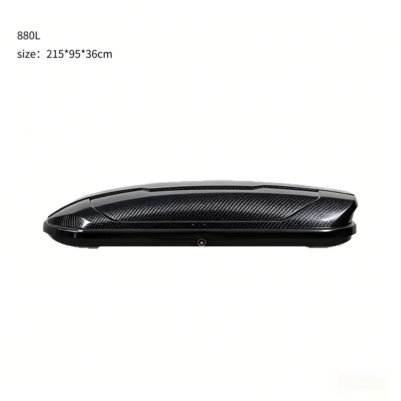 880L Universal Roof Top Cargo Carrier Waterproof Hard Shell Luggage Box Carbon Fiber Style for SUV Sedan MPV Sporty Design