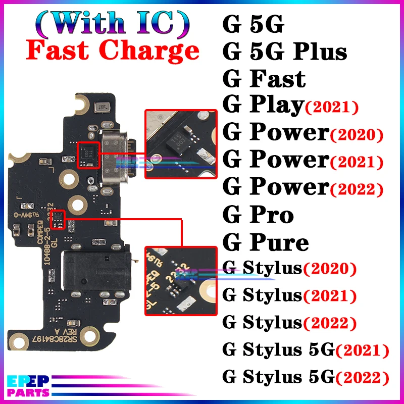 

Usb Dock Charger for Motorola Moto Connector Ports G Stylus 5G Fast Play Plus Power 2020 2021 2022 Charging Board Module Flex