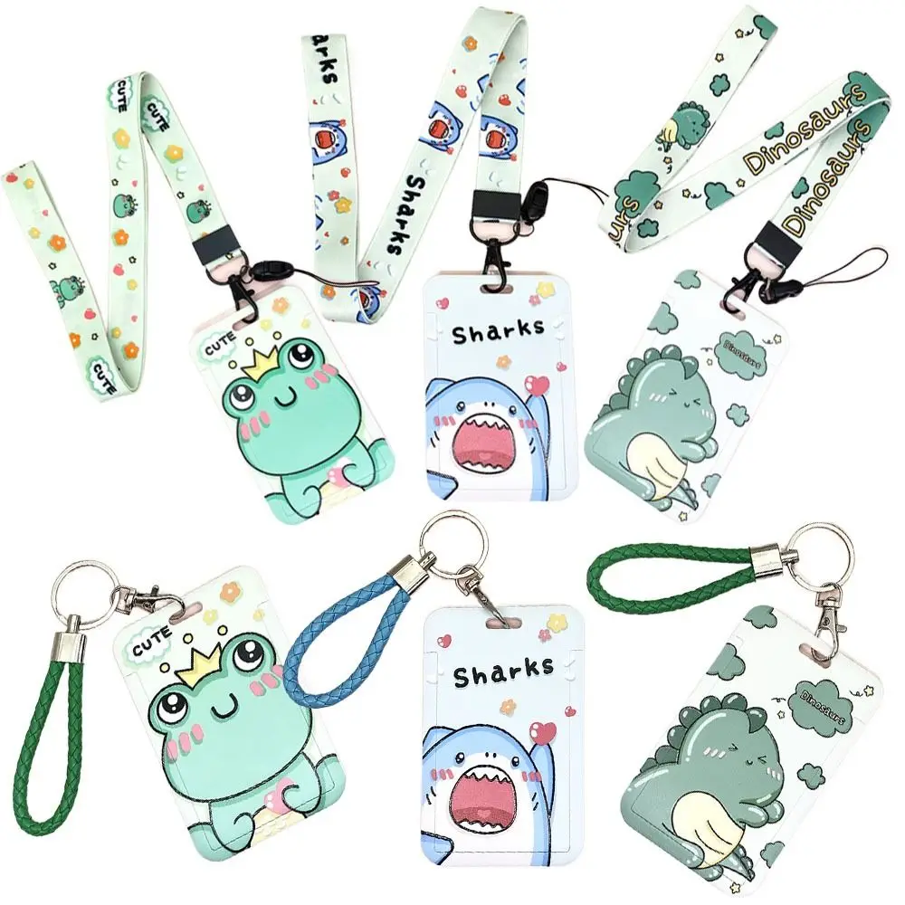 

Cute Student Card Cover Set Girl Bus Card Access Card Badge Holder Lanyard Long Rope Neck Strap Lanyard Badge Protective Sleeve