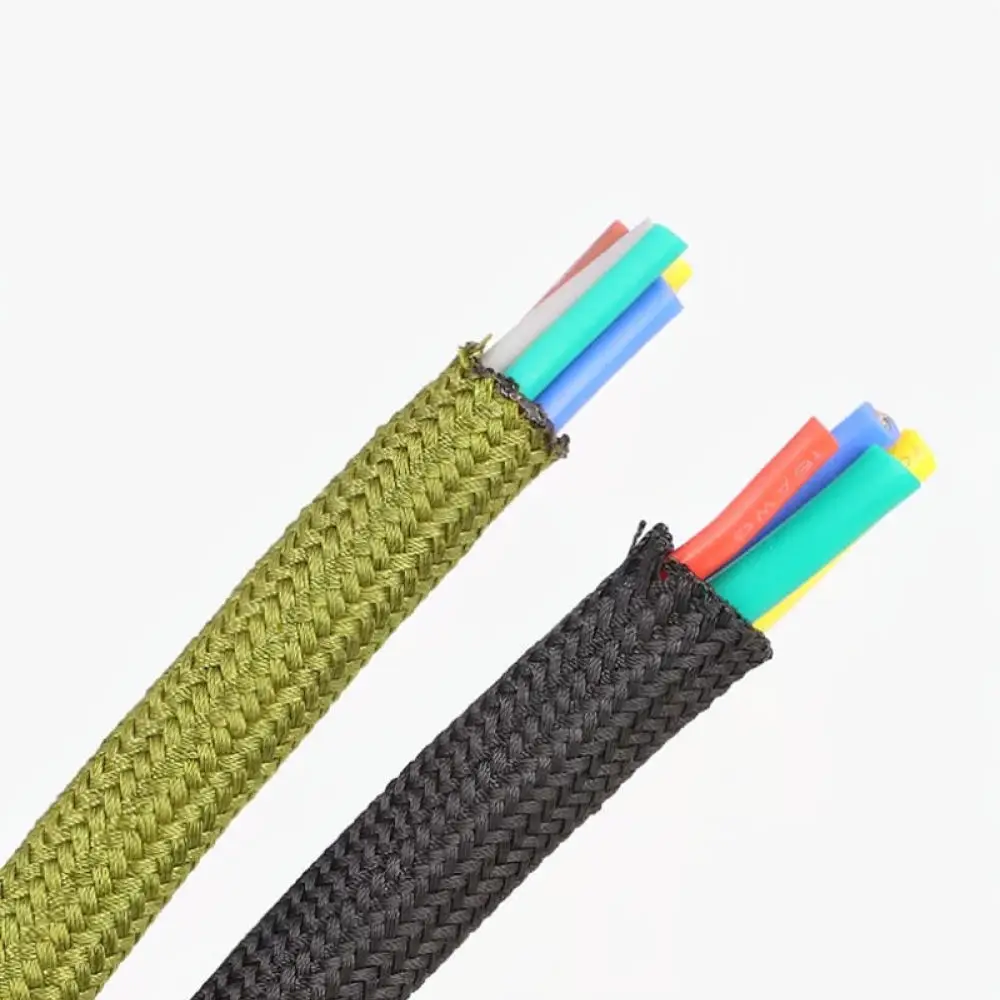 Flame Retardant Nylon Mesh Cord Sleeve Flexible Braided Wire Loom Heat Resistant Protector For Electrical Project Management