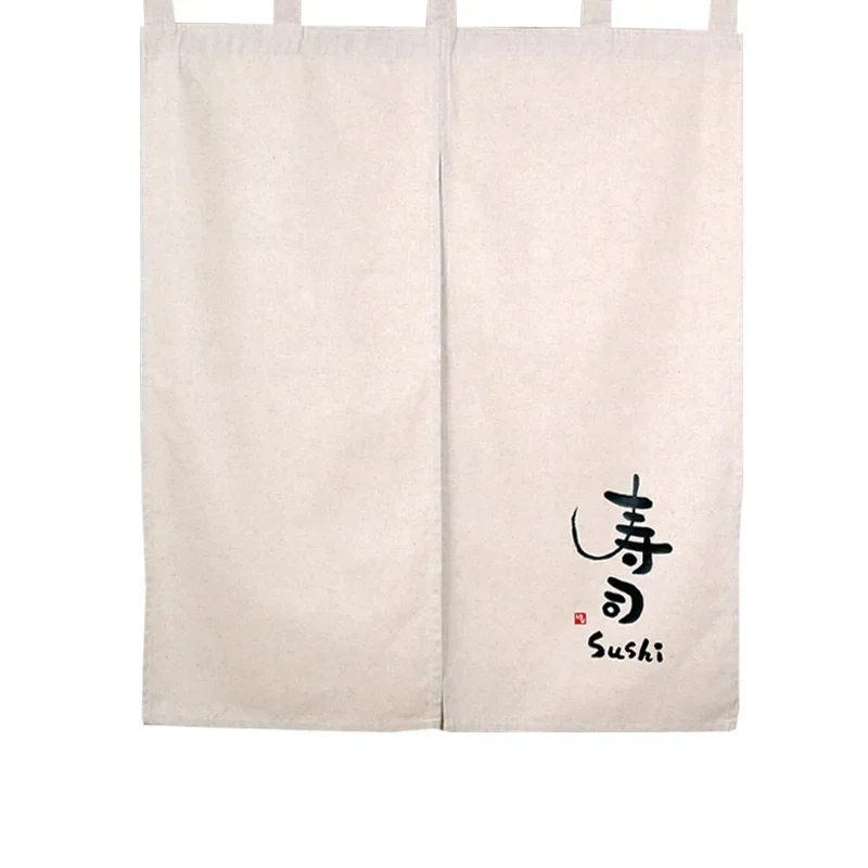 Japanese Style Door Curtain Restaurant Sushi Shop Decorative Half Curtain Cotton Linen Door Curtain Noren