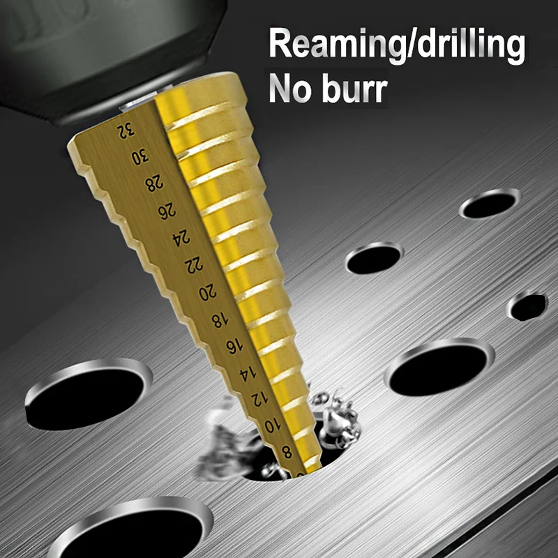 

6Pcs Step Drill Bits Saw Drill Set HSS Titanium Milling Cutter for Woodworking Metal Core Hole Opener 4-12 4-20 4-32mm 3 6 8mm