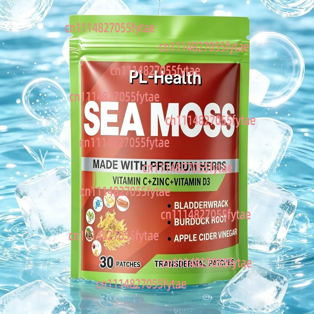 30 Patches Sea Moss Transdermal Patches with Bladderwrack Burdock Root - Supports Immune System & Overall Health
