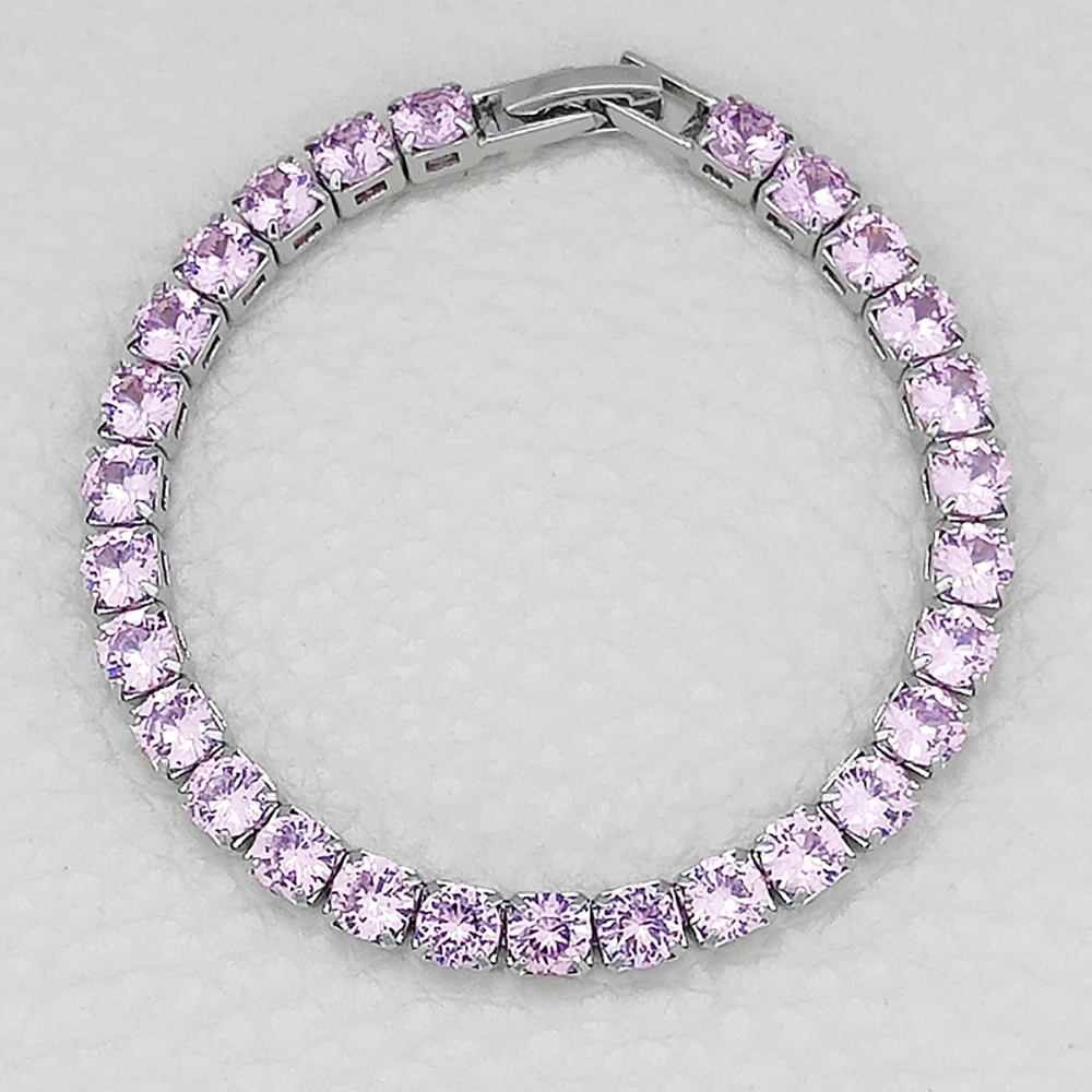 2024 New Arrival  Luxury Round pink color on hand Bracelet Bangle For Women Anniversary Gift Jewelry S5787
