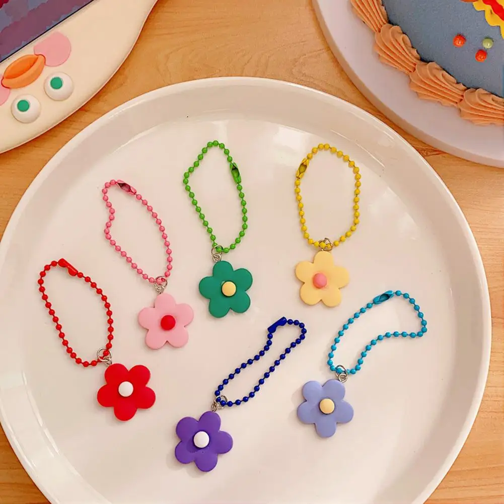 Key Chain Flower Japan Style Lightweight Bohemian Keychain Multipurpose Bright Color Key Holder Pendant Bag Decoration 열쇠고리