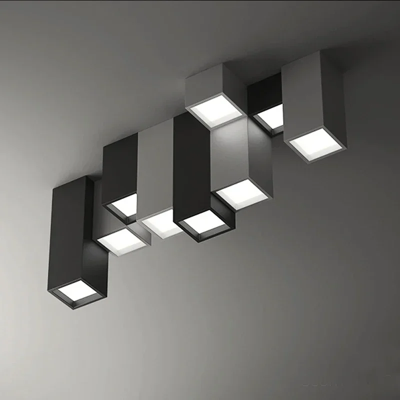 

Modern brief acrylic creative combination of geometric LED ceiling lighting fixture home deco personalized square ceiling lamp