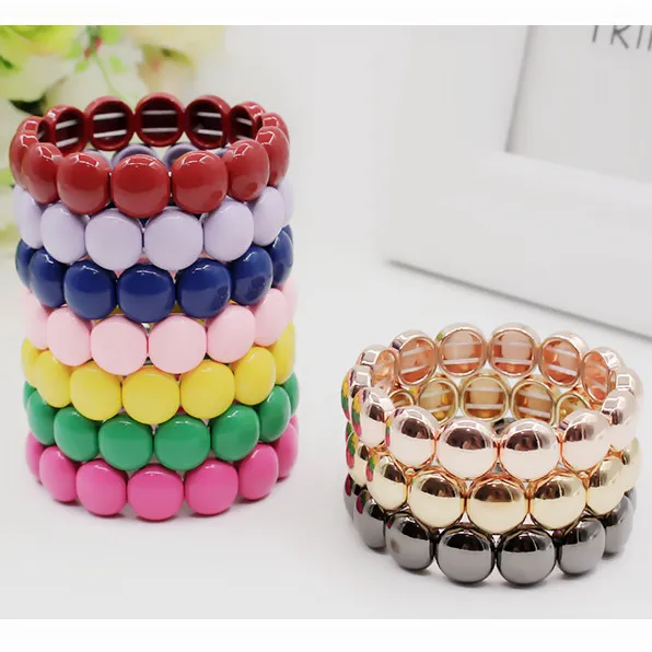 European and American Fashion Popular Ins Enamel Enamel Macaron Color Women's Bracelet Bohemian Style DIY Elegant Female Bangle