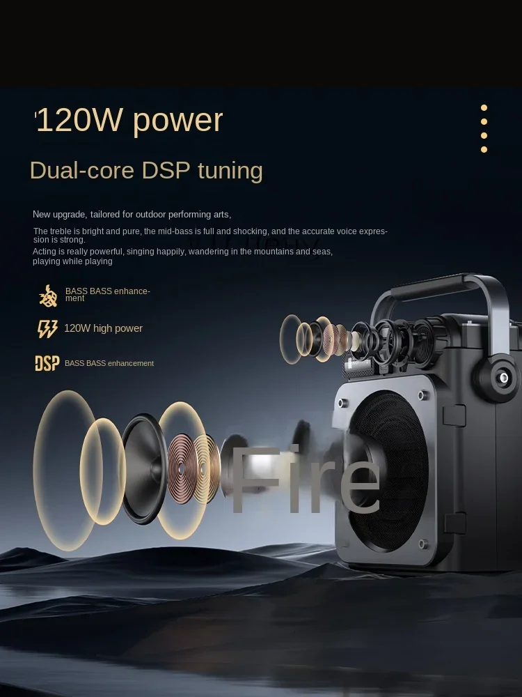 D6 High-Power Live Broadcast Mini Speaker Outdoor KTV Microphone Audio Integrated With Sound CardC10