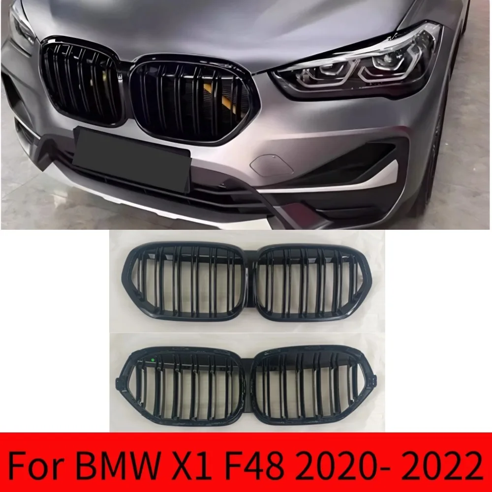 

Для BMW X1 LCI F48 SUV 2020 2021 2022, гриль, глянцевая черная передняя решетка, впускная сетка, бампер, решетка, аксессуары для тюнинга