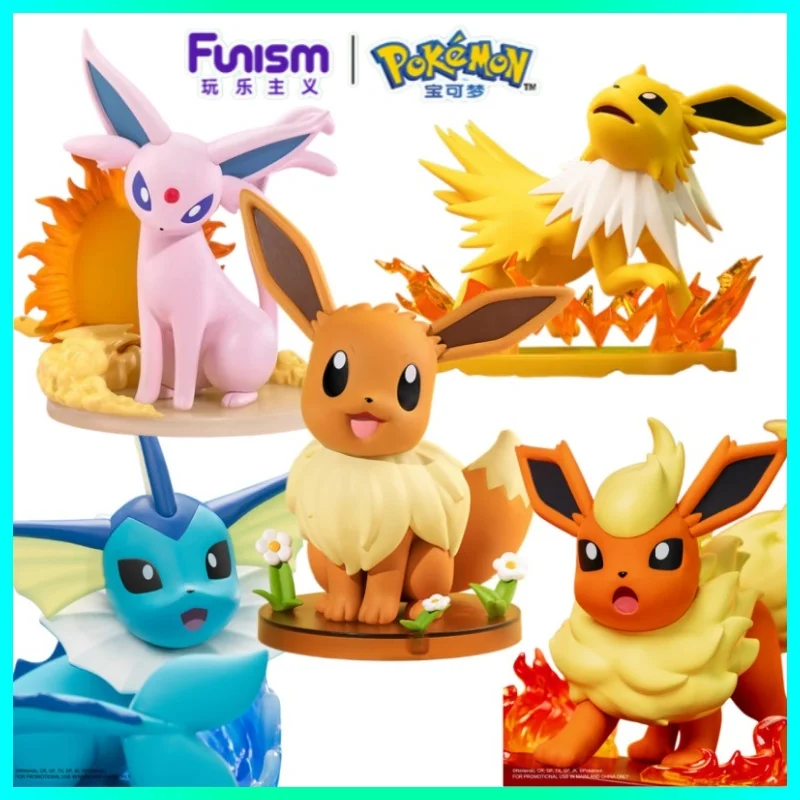 

Hot Genuine Pokemon Eevee Vaporeon Jolteon Flareon Anime Action Figure Kawai Model Toys Desktop Decoration Kids Surprise Gifts