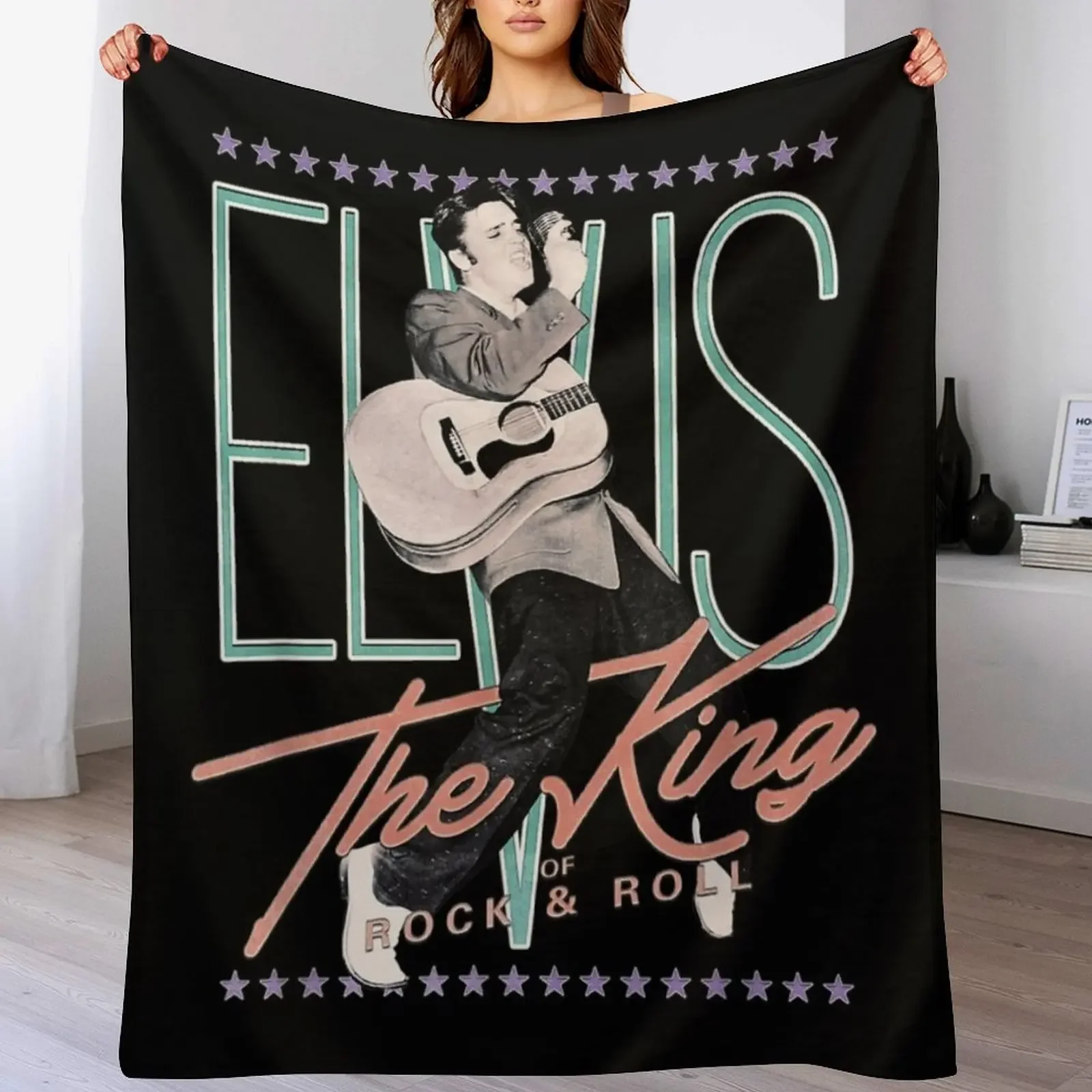 Elvís Présléy Official Vintage Design The King Throw Blanket Bed linens anime heavy to sleep Blankets