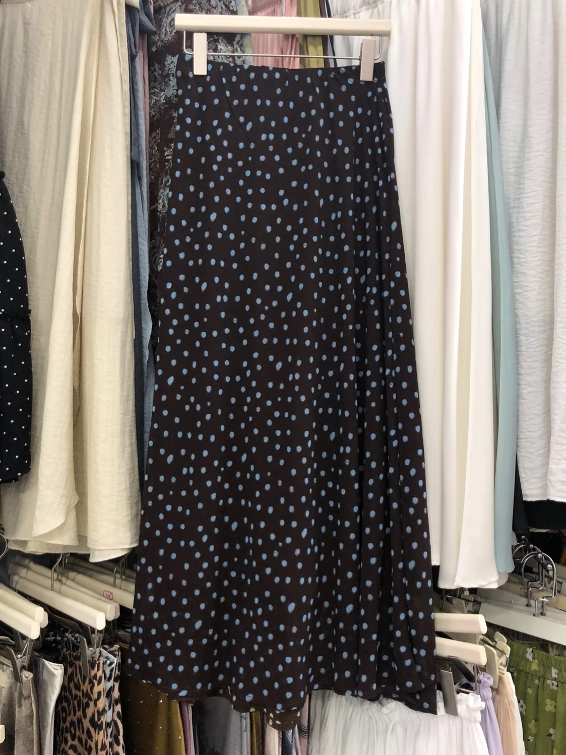 

Fashionable Korean Polka Dot A-Line Skirt Women's High Waist Slimming Elegant Versatile Fish Tail Flower Skirt Half-length