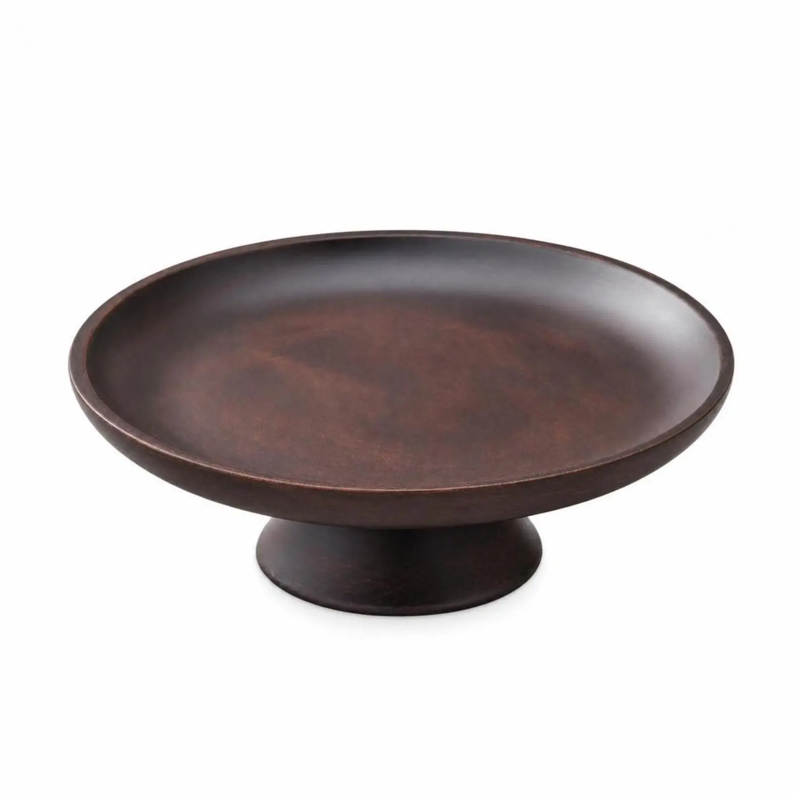 Fruit Tray with Pedestal Wood-Grain Pedestal Fruit Stand Elevated Bamboo Cake Stand for Hosts, Tabletop, Tea Room