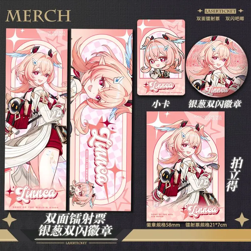 

Genshin Impact Linnea Anime Laser Ticket Badge Mascot Student Fans Gift Cosplay Mascot Student Accessory Fans Gift