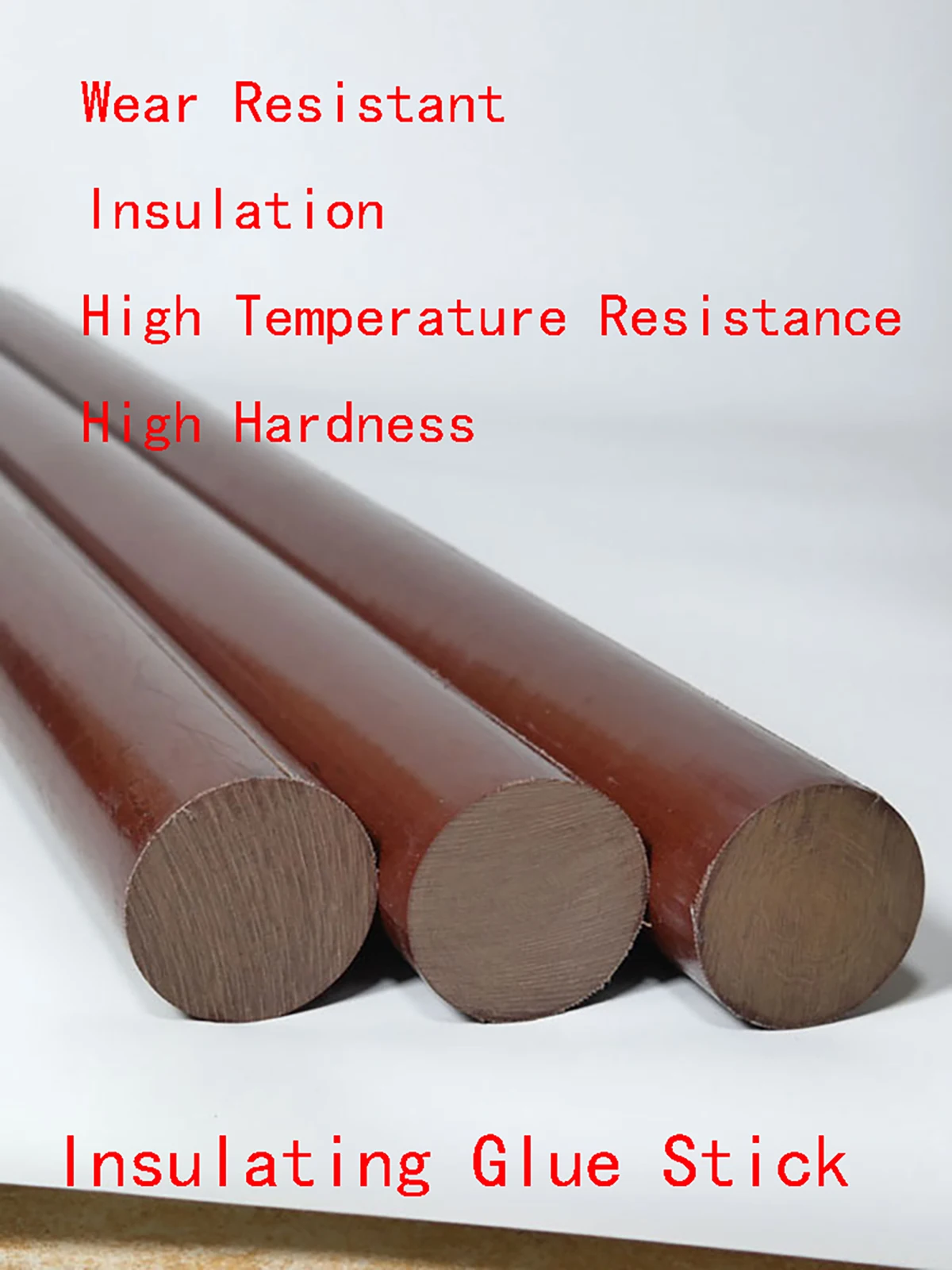 

1Pcs 8-50mm Diameter Bakelite Bar Phenolic Laminate Bar Insulation Bar High Temperature Resistant Electric Wood Rod Length 500mm