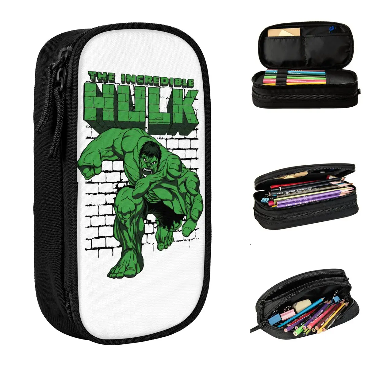 

The Incridible Hulk Super Heros Hero Gift For Kid's Pencil Cases Fashion Pen Bag For Children Big Capacity School Supplies