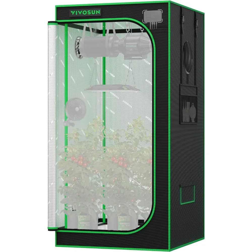 Grow Tent,with Thick 1 inch Poles, Strengthened High Reflective Mylar Oxford Fabric & Extra Hanging Bars for Hydroponics Indoor