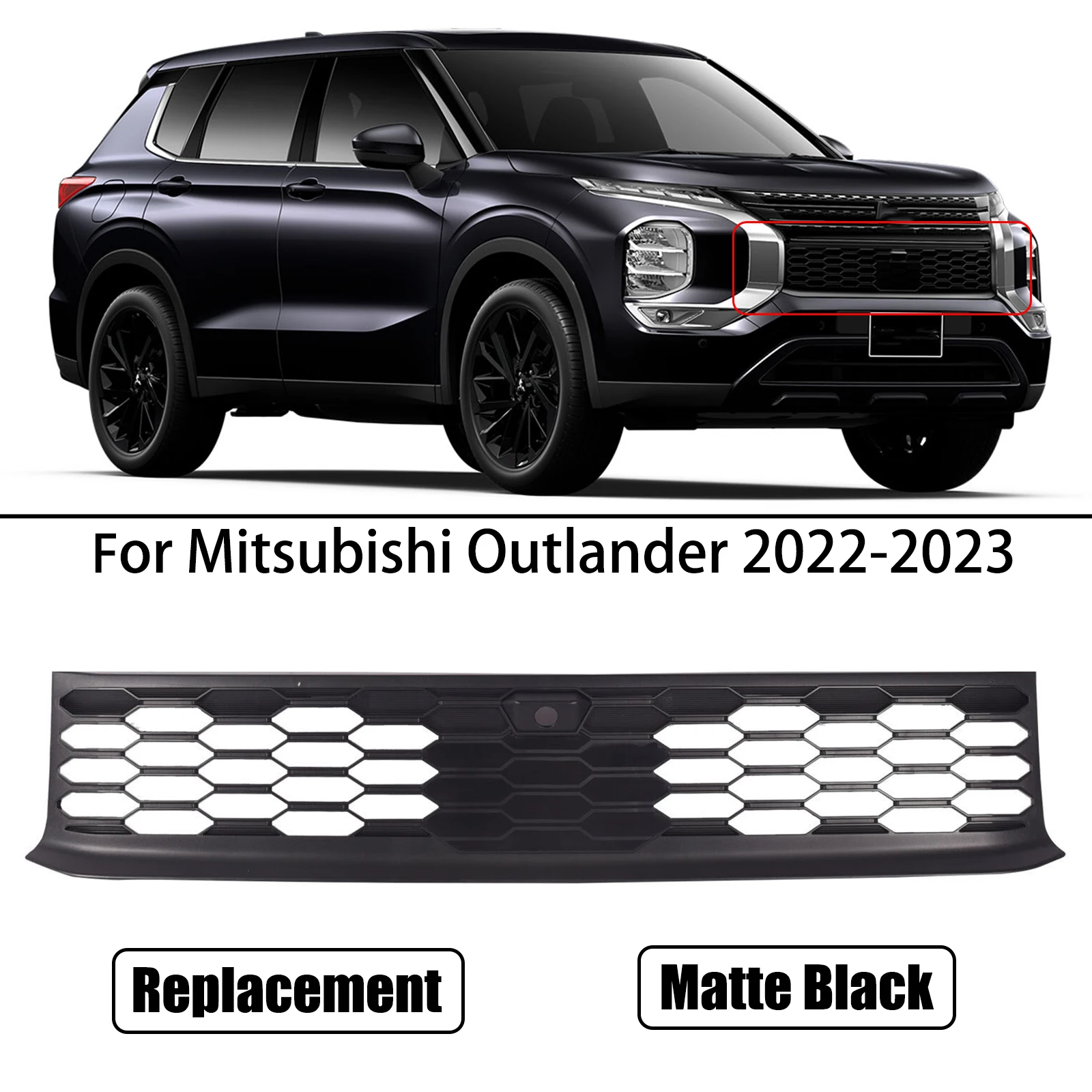 

Front Bumper Lower Grille For Mitsubishi Outlander 2022-2023 Matte Black 6405A253 Car Auto Accessory