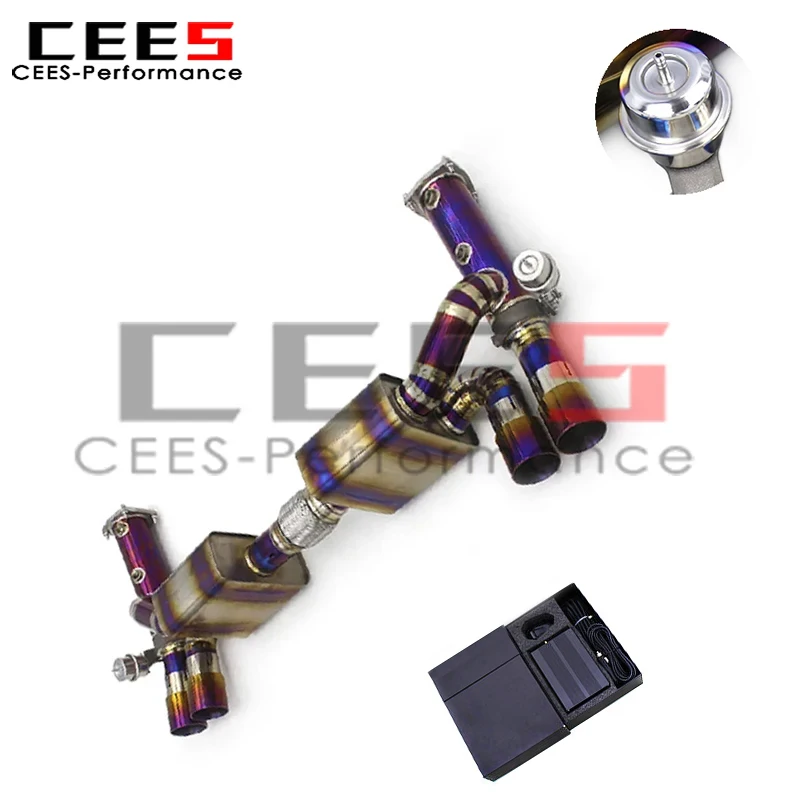 

cees Axle Exhaust for Porsche 911 996 TURBO 1997-2005 High Performance Exhaust Vacuum Valve Control Exhaust Pipe Kit