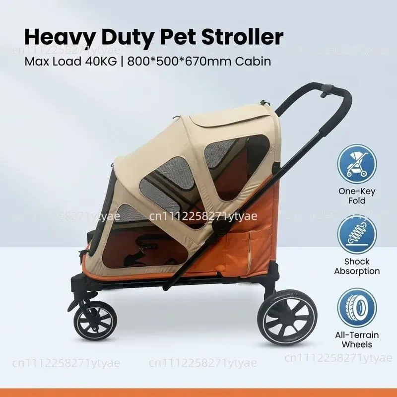 Suitable for The 600d Model 4-Wheel Deluxe Foldable Large Pet Stroller