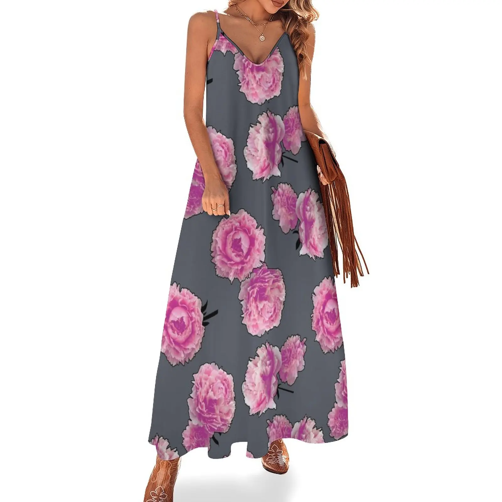 

Outlined photographic flowers Sleeveless Dress Women's summer skirt sensual sexy dress for women Dress
