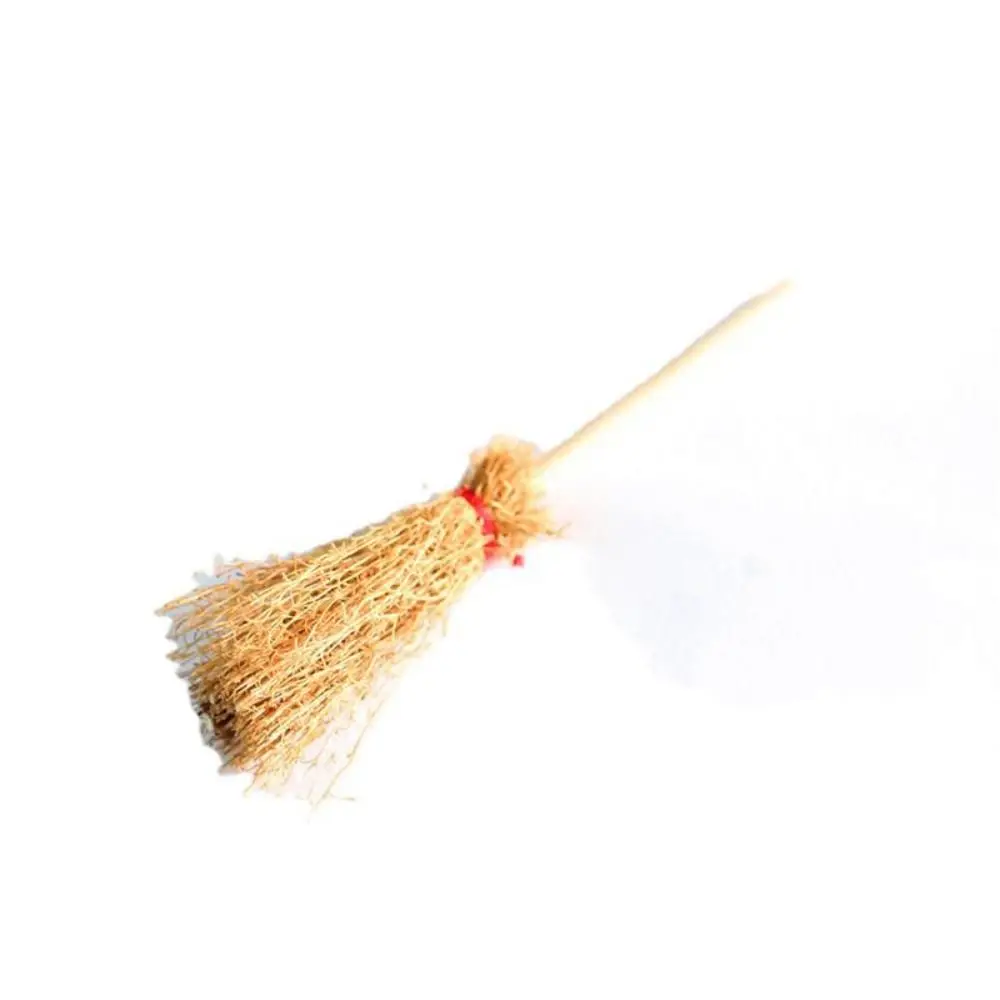 Funny Wooden Dollhouse Miniature Broom Model DIY Furniture Accessories House Decor Children