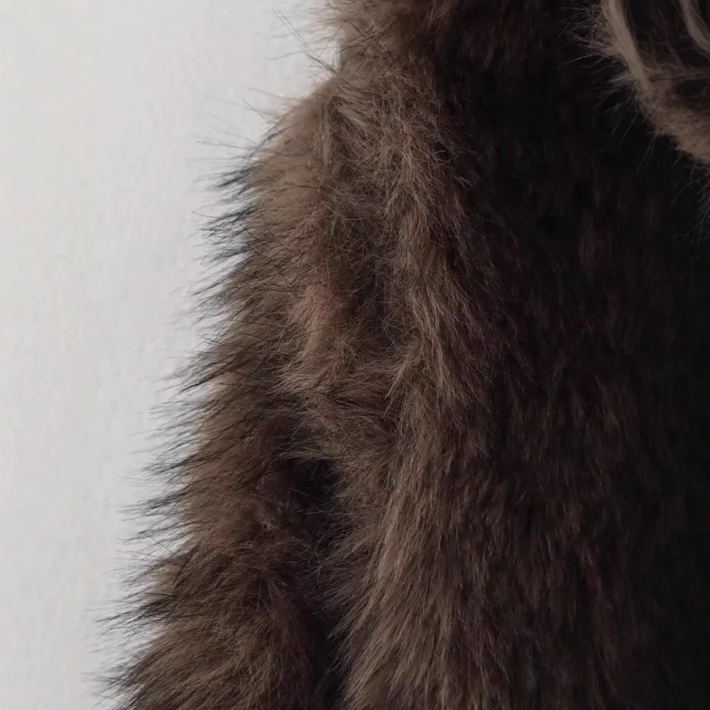 2025 Women's Winter Eco Fur Coat Fluffy Long Hair Zipper Fly Female Faux Fur Outwear Comfortable Artificial Fur Jacket For Lady