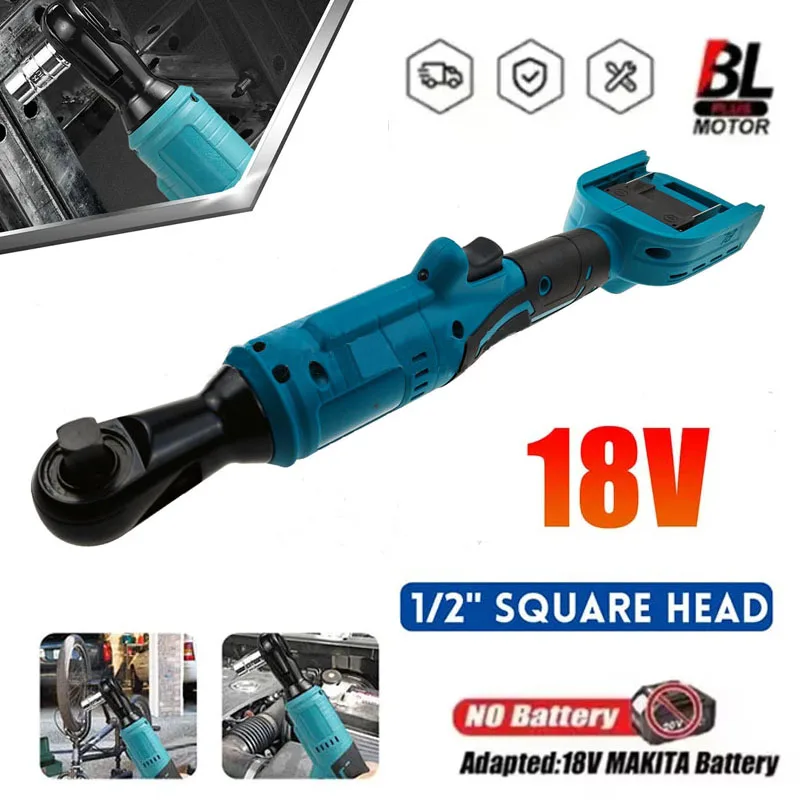 

Brushless Ratchet Wrench 1/2'' Electric Impact Driver 480N.M Cordless Screw Nut Repair Power Tools for Makita 18V Battery