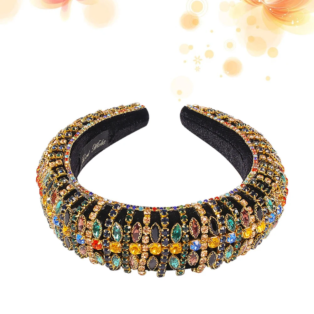 

1 шт., широкий обруч для волос со стразами, шикарная повязка на голову, модная женская вечерняя повседневная одежда, прочный вельветовый винтажный головной убор, идеальный подарок для