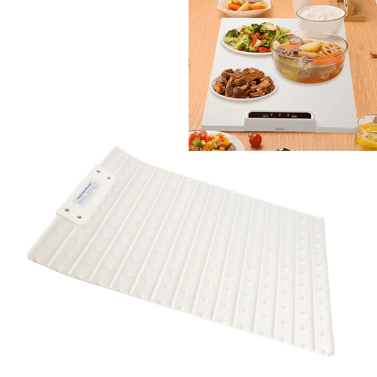 

Складной поднос для подогрева еды, силиконовый портативный электрический поднос для подогрева с регулируемой температурой для буфетов, ресторанов, семьи