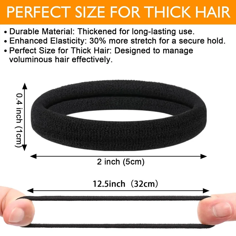 100Pcs Elastic Black Hair Ties Soft Durable Hair Bands Hair Accessories for Daily/Workout/Party Hairstyles - Image 6