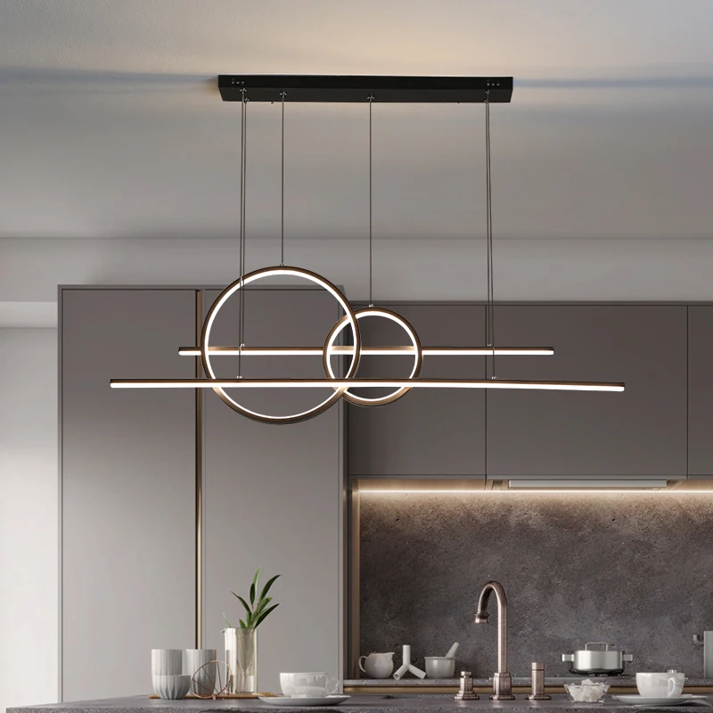 Modern LED Pendant Chandeliers Lighting Fixtures for Living Dining Room Kitchen Restaurant Bar Decor Hanging Lamp Gold Black