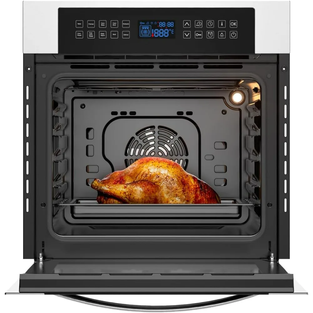 ROTISSERIE-Forno Elétrico de Convecção, 10 Funções de Cozinha, 24 ", Deluxe 360 °, Controle Sensível ao Toque, Inoxidável