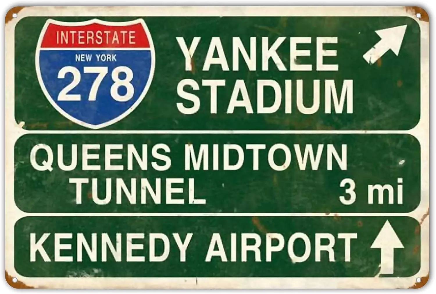 HomDeo Yankee Stadium Tin Sign   Retro Man Cave Baseball Room Decor | Weatherproof Metal, Vintage Queens Tunnel Street Sign, for