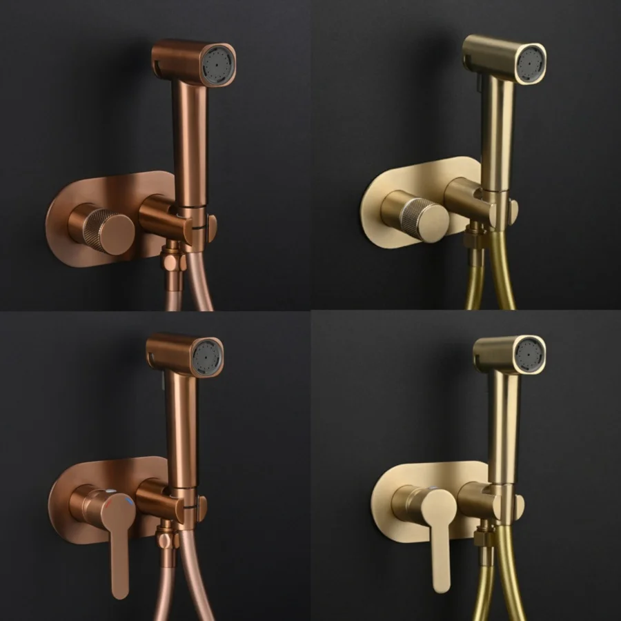 Hot Cold Bidet Sprayer Set Ducha Higienica Pra Banheiro Bathroom Toilet Sprayer Handy Bidet Shower High Pressure Nozzle