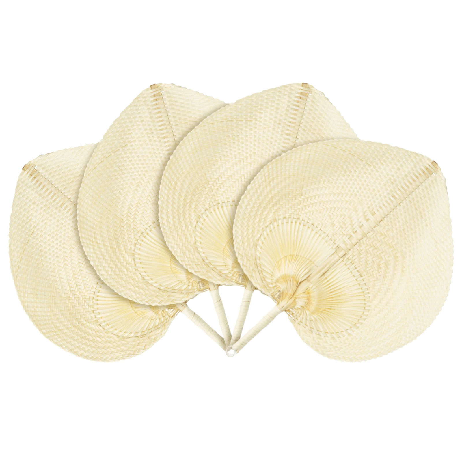 10PC Summer Cooling Fan Pure Natural Handmade Heart Shaped Bamboo Woven Fan for Home Wedding Decoration Party