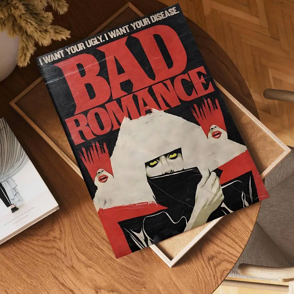 شعبية الكلاسيكية المغني L-lady-GagaS Vintage الملصقات لزجة الرجعية كرافت ورقة ملصق DIY بها بنفسك غرفة بار مقهى ملصقات طلاء جدران #4