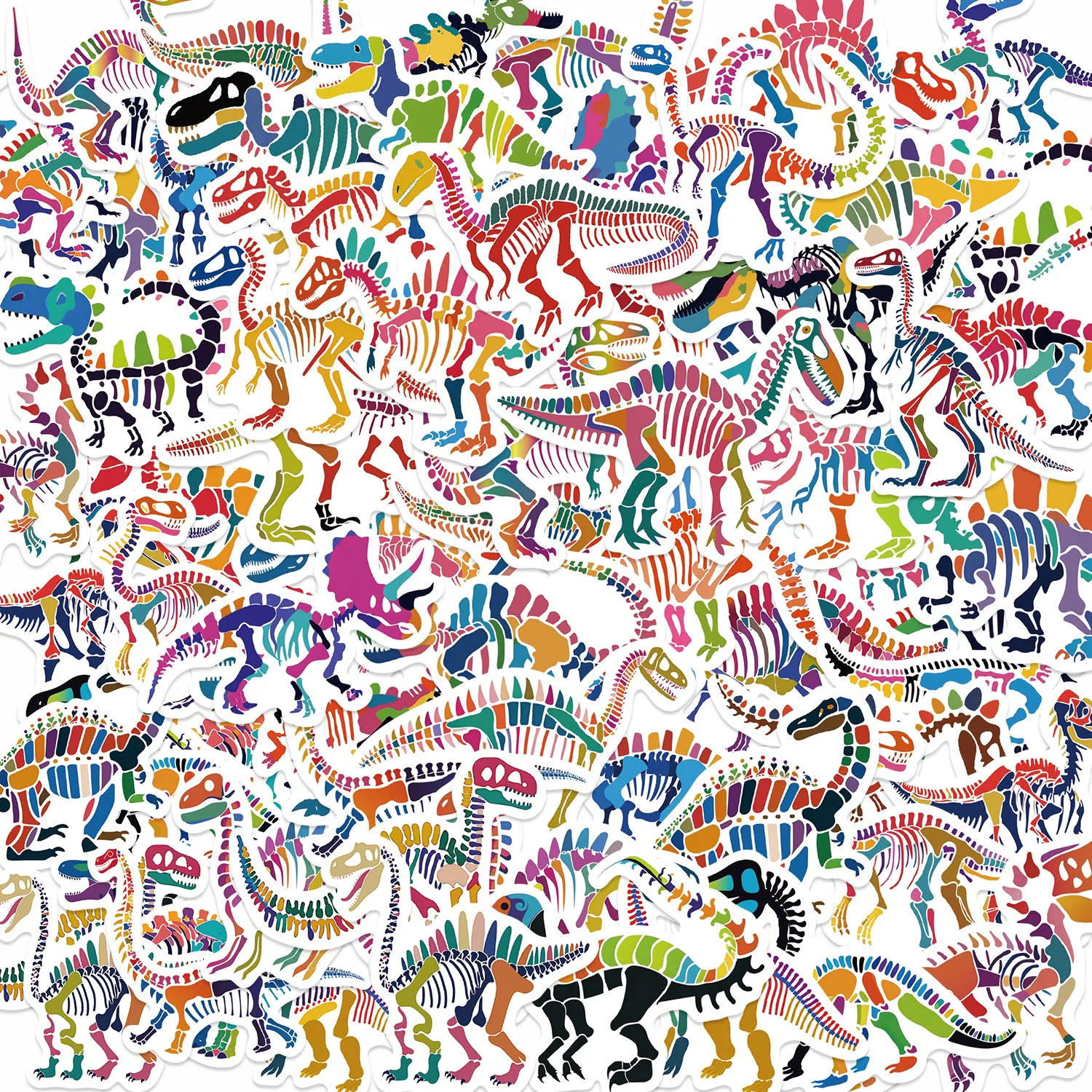 50/100 Stück bunte Dinosaurier-Cartoon-Aufkleber, perfekt für DIY-Projekte auf Gepäck, Notizbüchern, Wasserflaschen, Handyhüllen, Gitarren