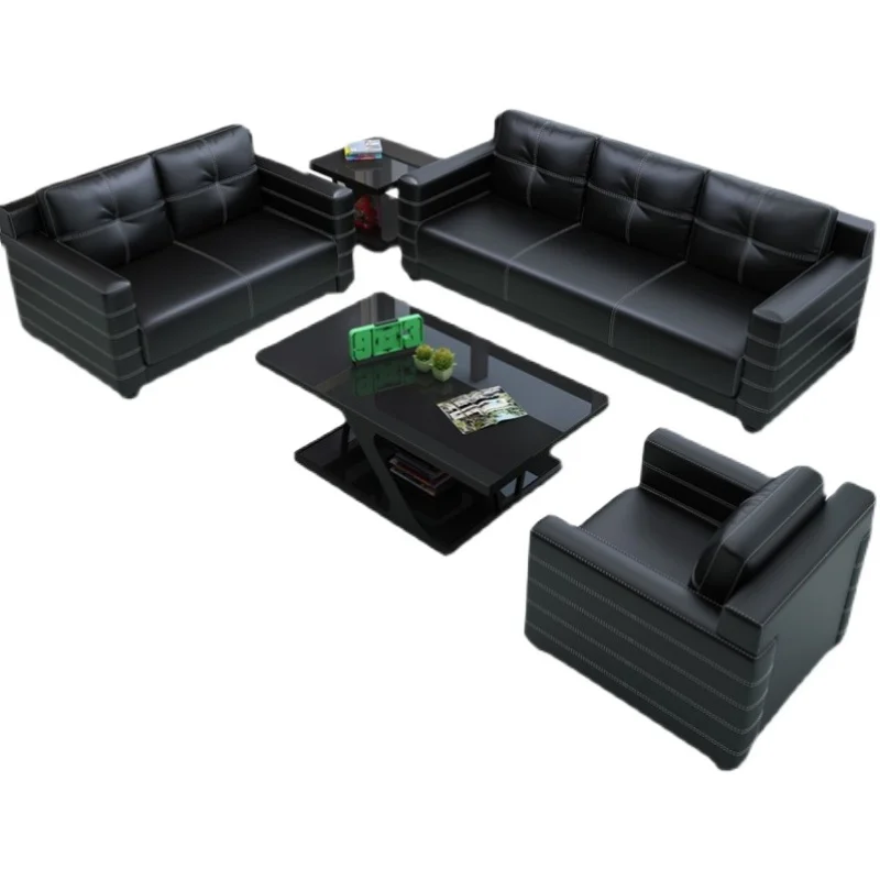 Guest sofa coffee table combination simple modern three office furniture reception business boss office sofa