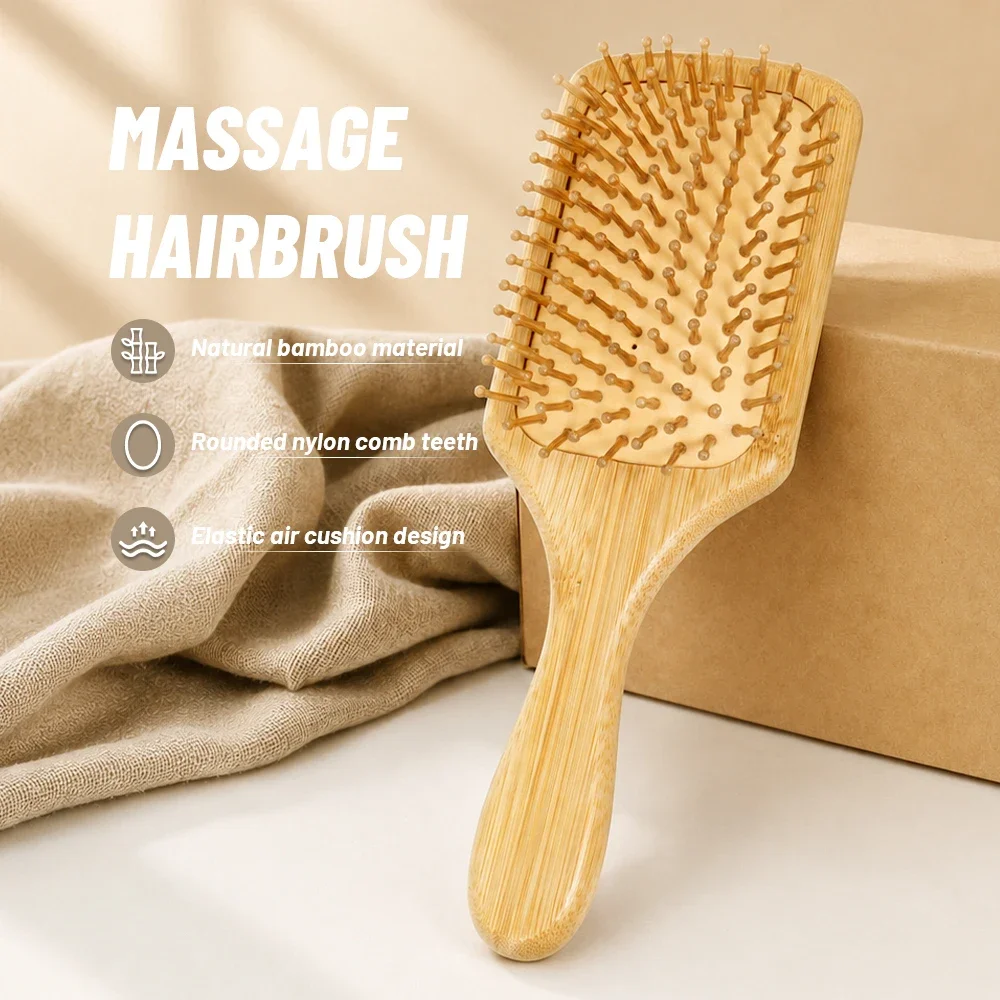 New Sdottor Wooden Bamboo Hair Brush Air Massage Comb Anti-static Scalp Combs Airbag Hairdressing Healthy Reduce Hair Loss Styli